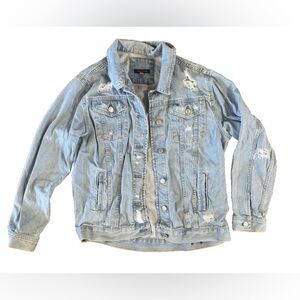 Tommy Hilfiger Jean Jacket Womens Small blue Denim Fade Distressed